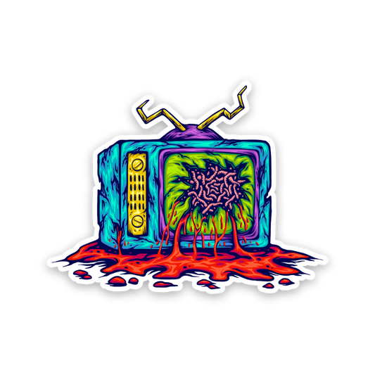 TV Zombie Head Gore Sticker