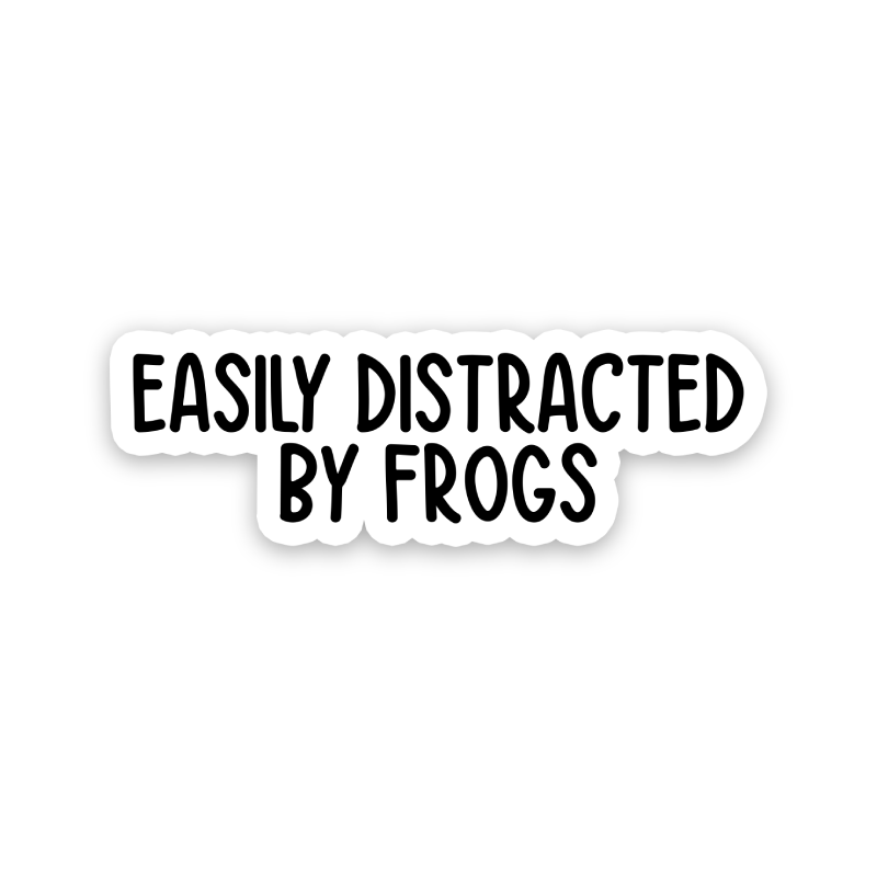 Easily Distracted By Frogs Text Sticker
