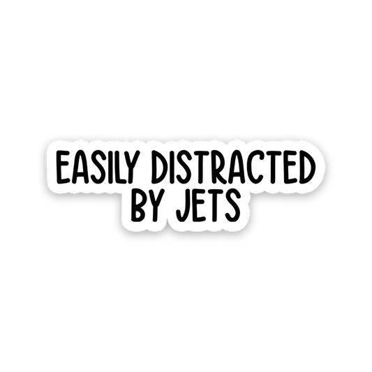 Easily Distracted By Jets Text Sticker
