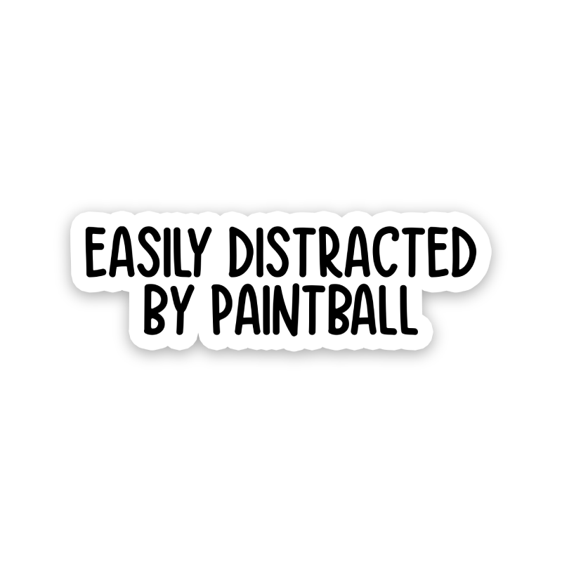 Easily Distracted By Paintball Text Sticker