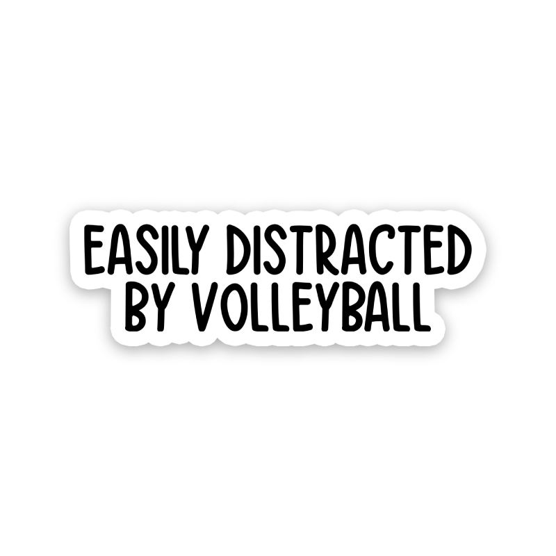 Easily Distracted By Volleyball Text Sticker