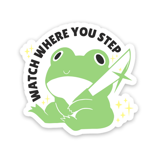 Watch Where You Step Frog Sticker