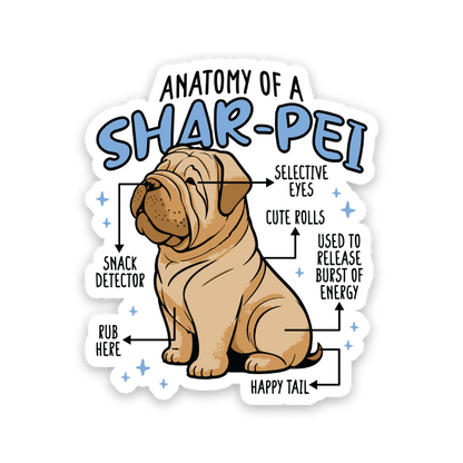 Anatomy Of A Shar-Pei Sticker