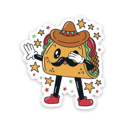 Dabbing Taco Sticker