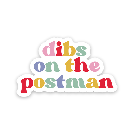 Dibs On The Postman Rainbow Sticker