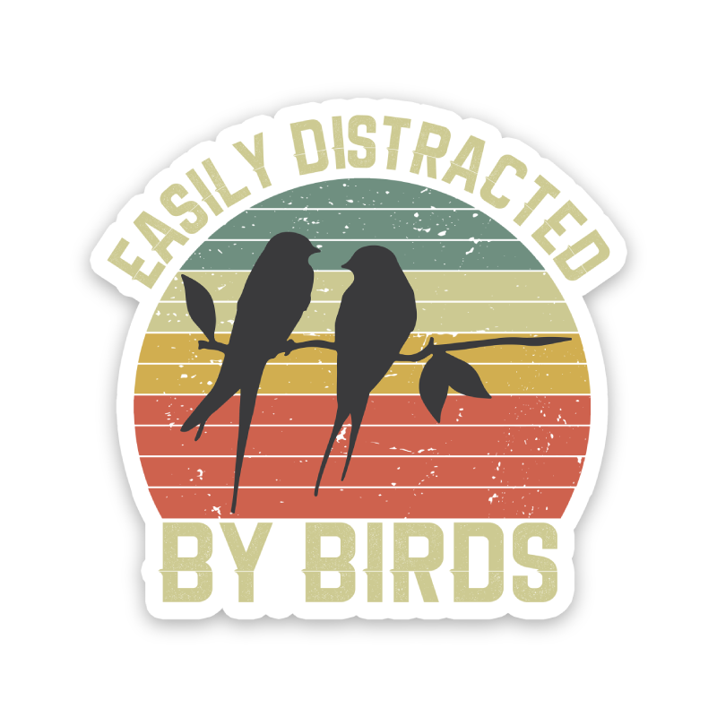Easily Distracted By Birds Sticker