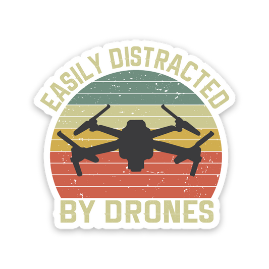 Easily Distracted By Drones Sticker