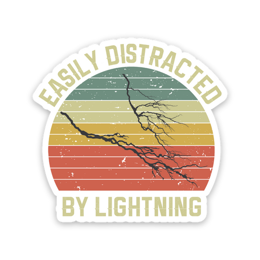 Easily Distracted By Lightning Sticker