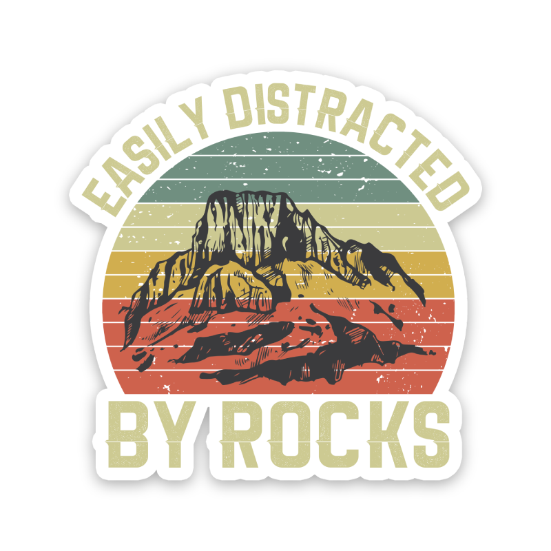 Easily Distracted By Rocks Sticker