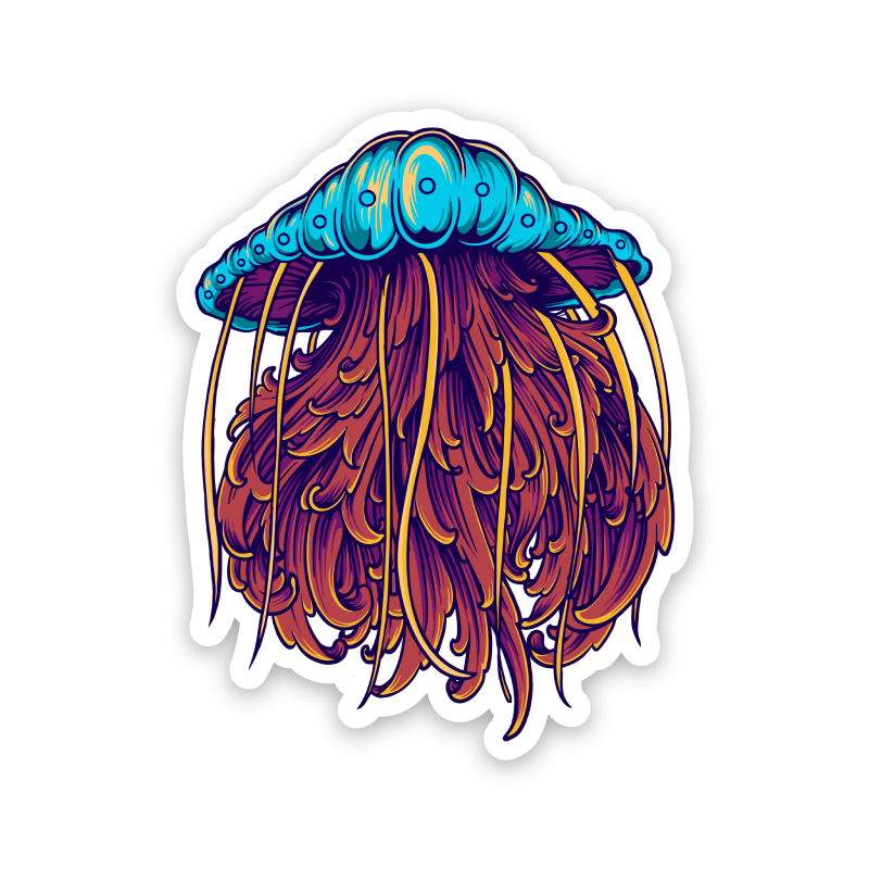 Floral Jellyfish Sticker