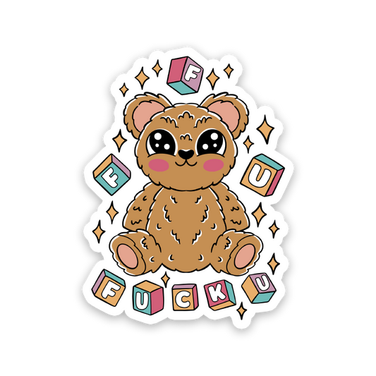 Fuck You Cute Teddy Bear Sticker
