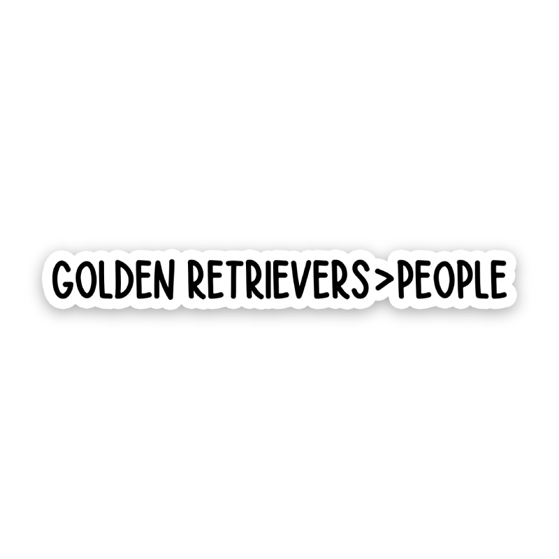 Golden Retrievers Over People Sticker