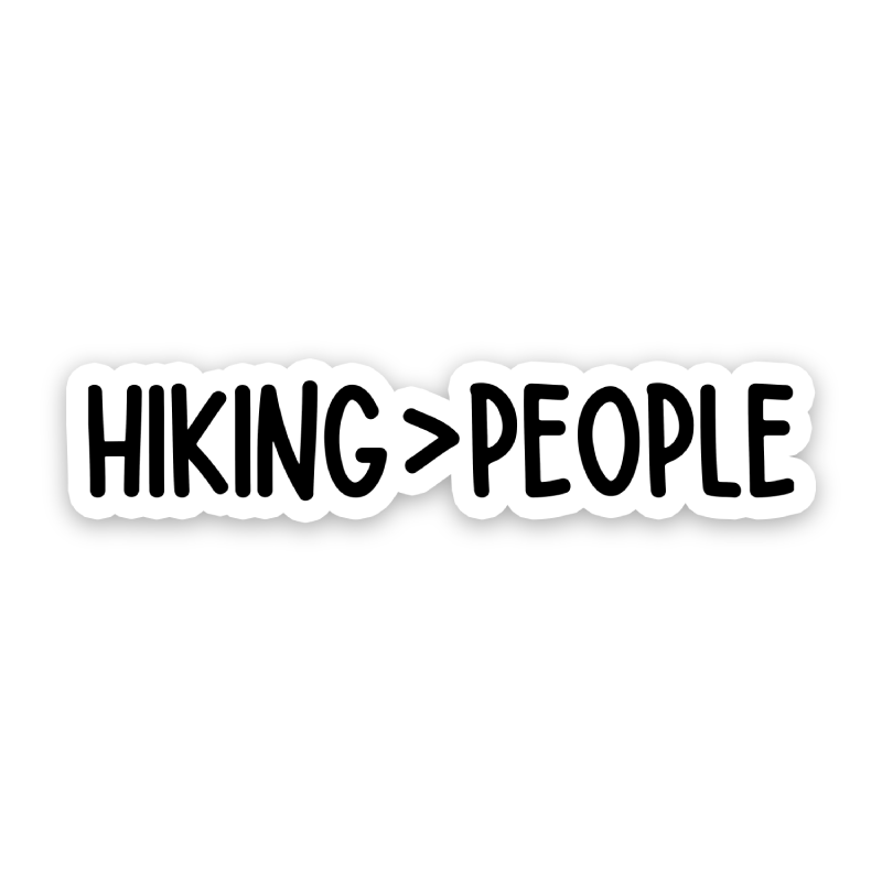 Hiking Over People Stickers