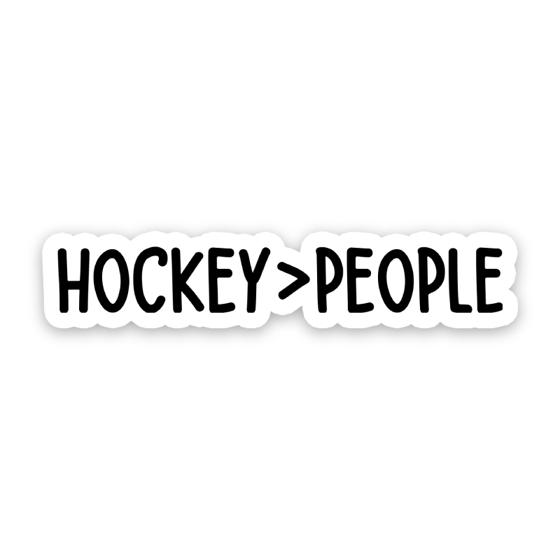 Hockey Over People Sticker