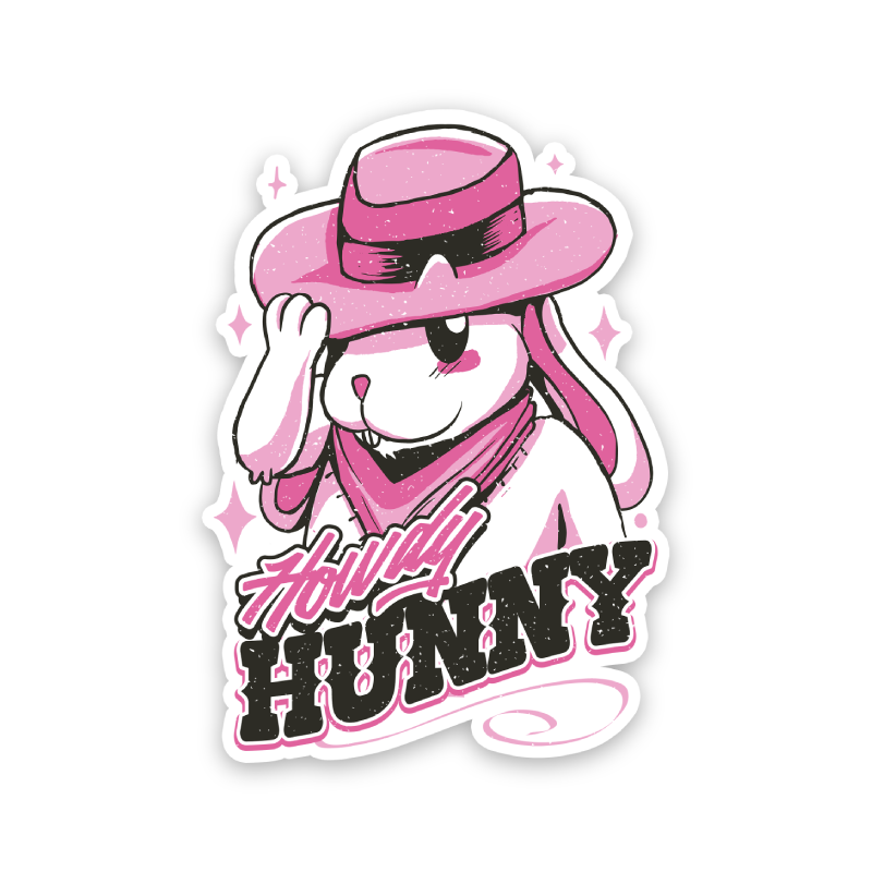 Howdy Hunny Bunny Rabbit Sticker