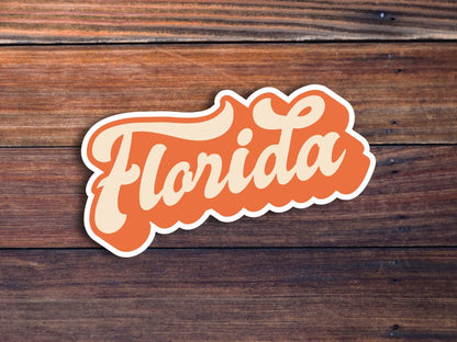 Florida Retro Text Vinyl Sticker, Florida State Decal, USA State Laptop Stickers, State Of Florida Sticker, College Student Gift Ideas