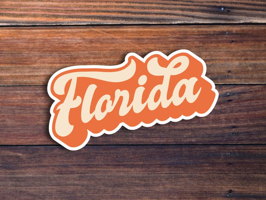 Florida Retro Text Vinyl Sticker, Florida State Decal, USA State Laptop Stickers, State Of Florida Sticker, College Student Gift Ideas