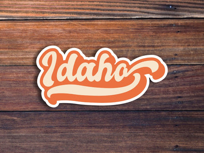 Idaho Retro Text Vinyl Sticker, Idaho State Decal, USA State Laptop Stickers, State Of Idaho Sticker, College Student Gift Ideas