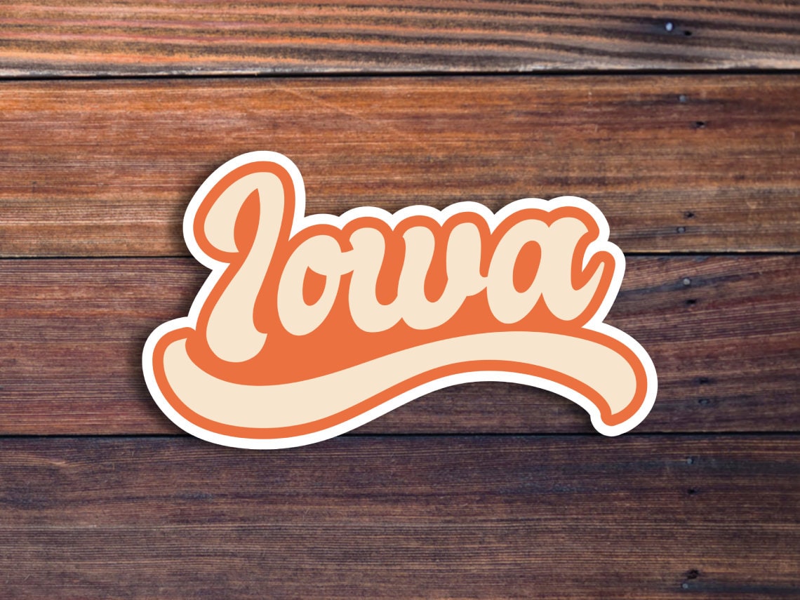 Iowa Retro Text Sticker – Sticker Horse