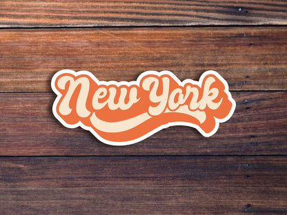 New York Retro Text Vinyl Sticker, New York Stickers, New York Decal, USA State Stickers, State Of New York Sticker, New York State Stickers