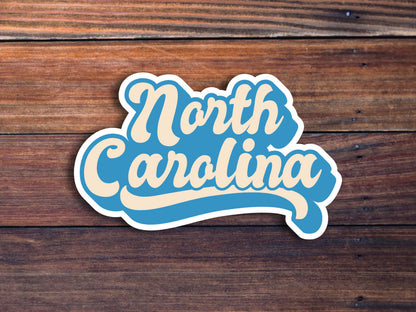 North Carolina Retro Text Sticker, North Carolina Stickers, North Carolina Decal, USA State Stickers, State Of North Carolina Sticker