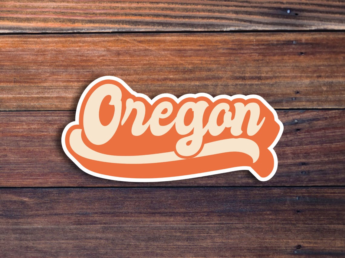 Oregon Retro Text Sticker, Oregon Stickers, Oregon Decal, USA State Stickers, State Of Oregon Sticker, Oregon State Stickers,Laptop Stickers