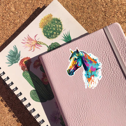 Water Color Horse Sticker, Colorful Rainbow Horse Sticker, Aesthetic Sticker For Laptops, Water Bottles, Planners, Hydroflasks, And More