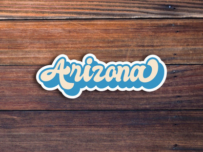 Arizona Retro Text Vinyl Sticker, Arizona State Decal, USA State Laptop Stickers, State Of Arizona Sticker, College Student Gift Ideas