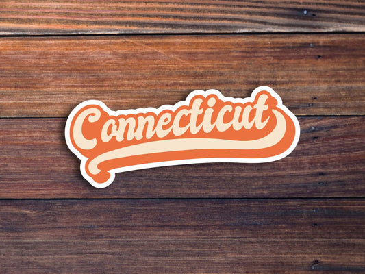 Connecticut Retro Text Vinyl Sticker, Colorado State Decal, USA State Laptop Stickers, State Of Colorado Sticker, College Student Gift Ideas