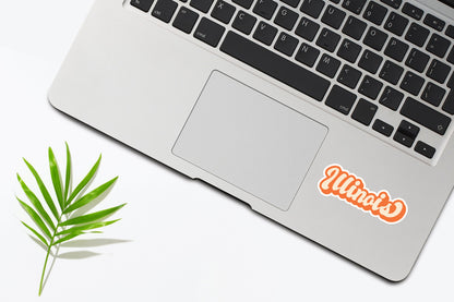 Illinois Retro Text Vinyl Sticker, Illinois State Decal, USA State Laptop Stickers, State Of Illinois Sticker, College Student Gift Ideas