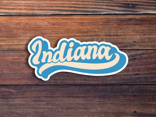 Indiana Retro Text Vinyl Sticker, Indiana State Decal, USA State Laptop Stickers, State Of Indiana Sticker, College Student Gift Ideas
