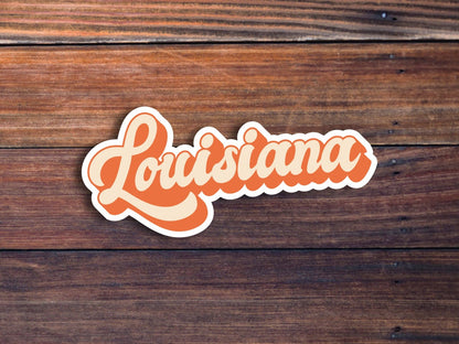 Lousiana Retro Text Vinyl Sticker, Lousiana Stickers, Lousiana Decal, USA State Stickers, State Of Lousiana Sticker, Lousiana State Stickers