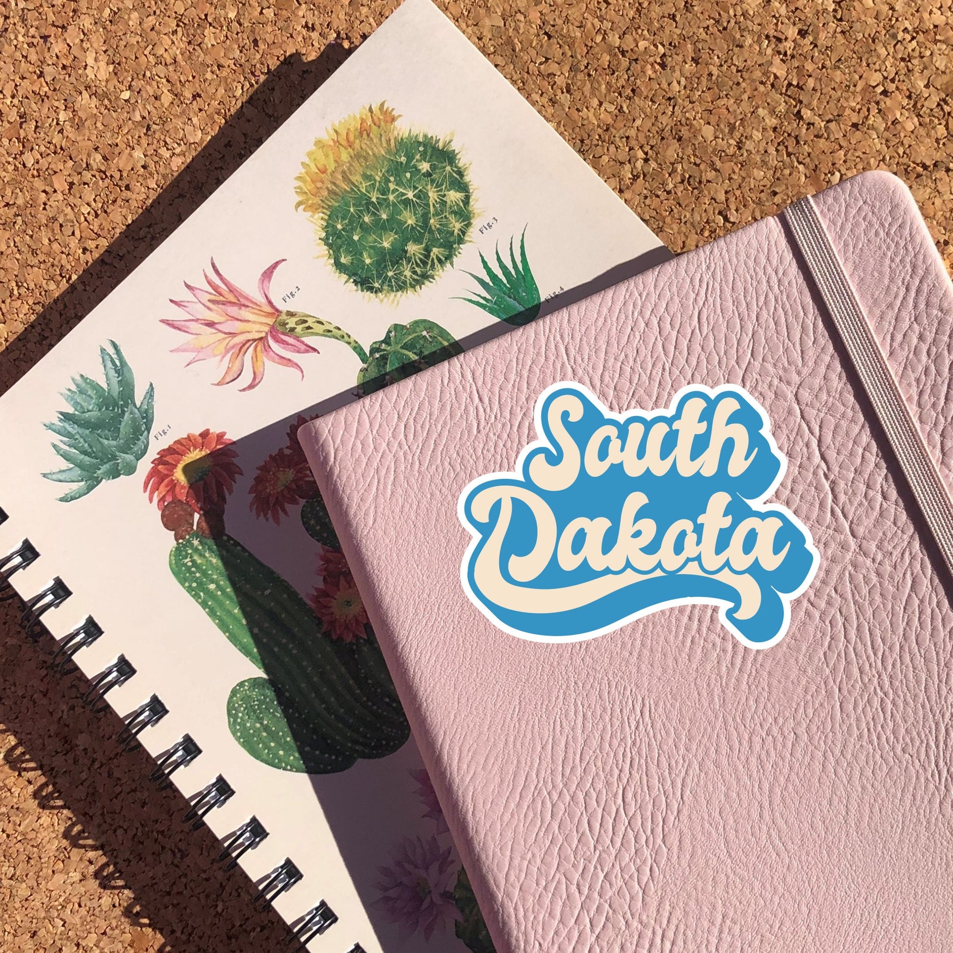 South Dakota Retro Text Vinyl Sticker, South Dakota Stickers, South Dakota Decal, USA State Stickers, State Of South Dakota Sticker