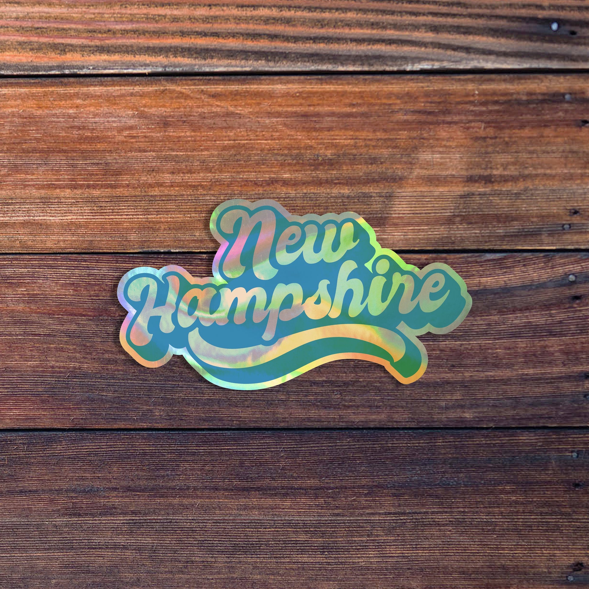 New Hampshire Retro Text Vinyl Sticker, New Hampshire Decal, High-Quality Waterproof Sticker, US State Stickers, Car Sticker, Laptop Sticker