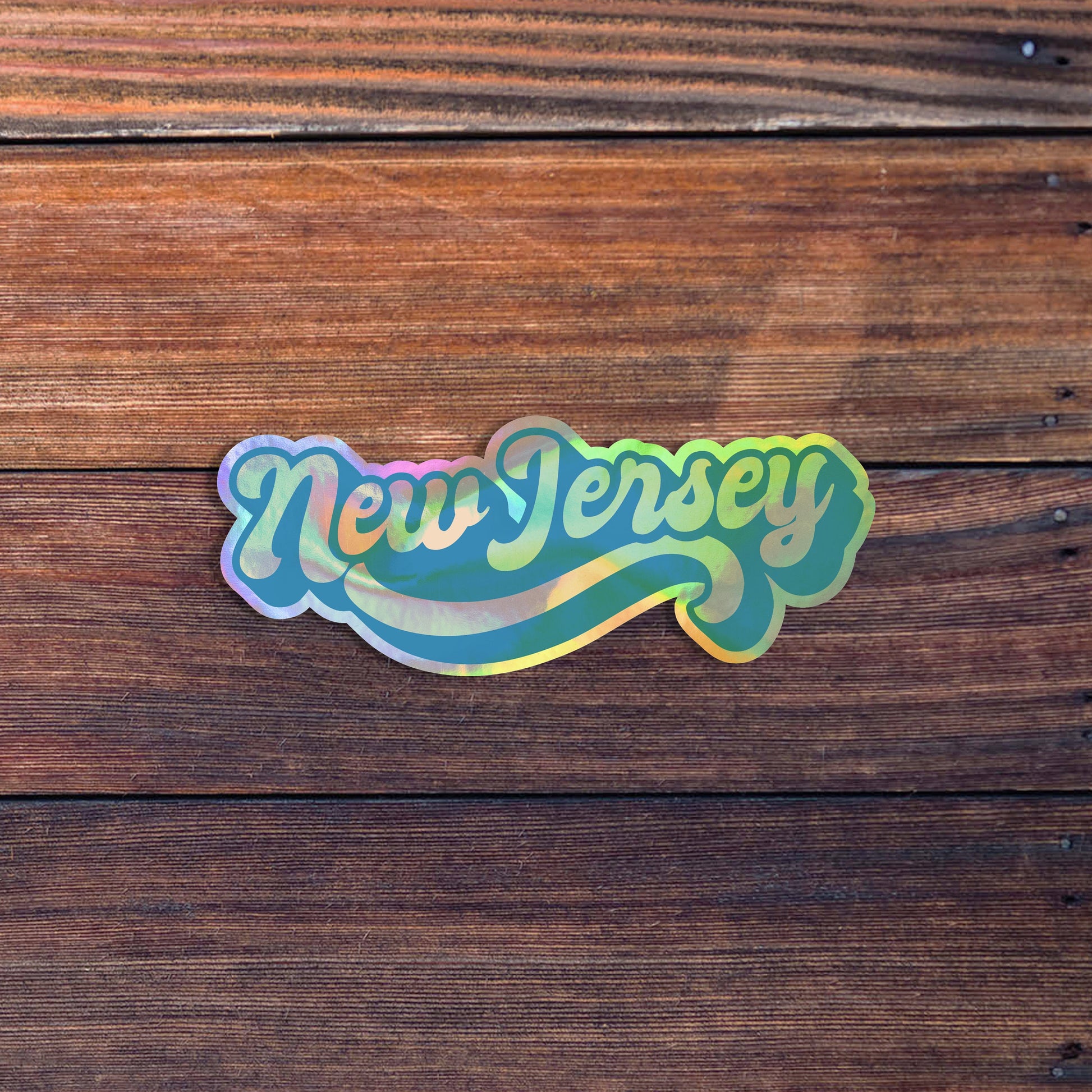 New Jersey Retro Text Vinyl Sticker, New Jersey Decal, High-Quality Waterproof Sticker, US State Stickers, Car Sticker, Laptop Sticker
