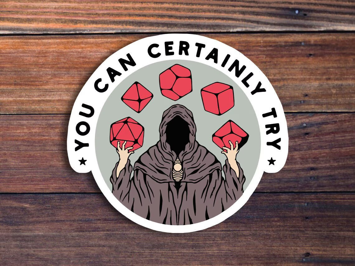 Grim Reaper You Can Certainly Try D20 Sticker