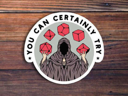 Grim Reaper You Can Certainly Try D20 Sticker
