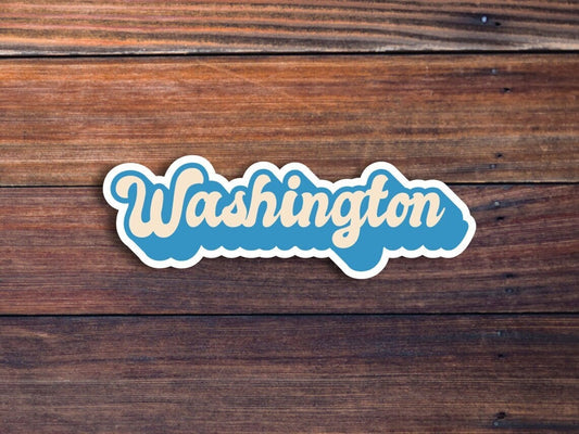 Washington Retro Text Sticker, Washington Stickers, Washington Decal, USA State Stickers, State Of Washington Sticker, Washington State Gift
