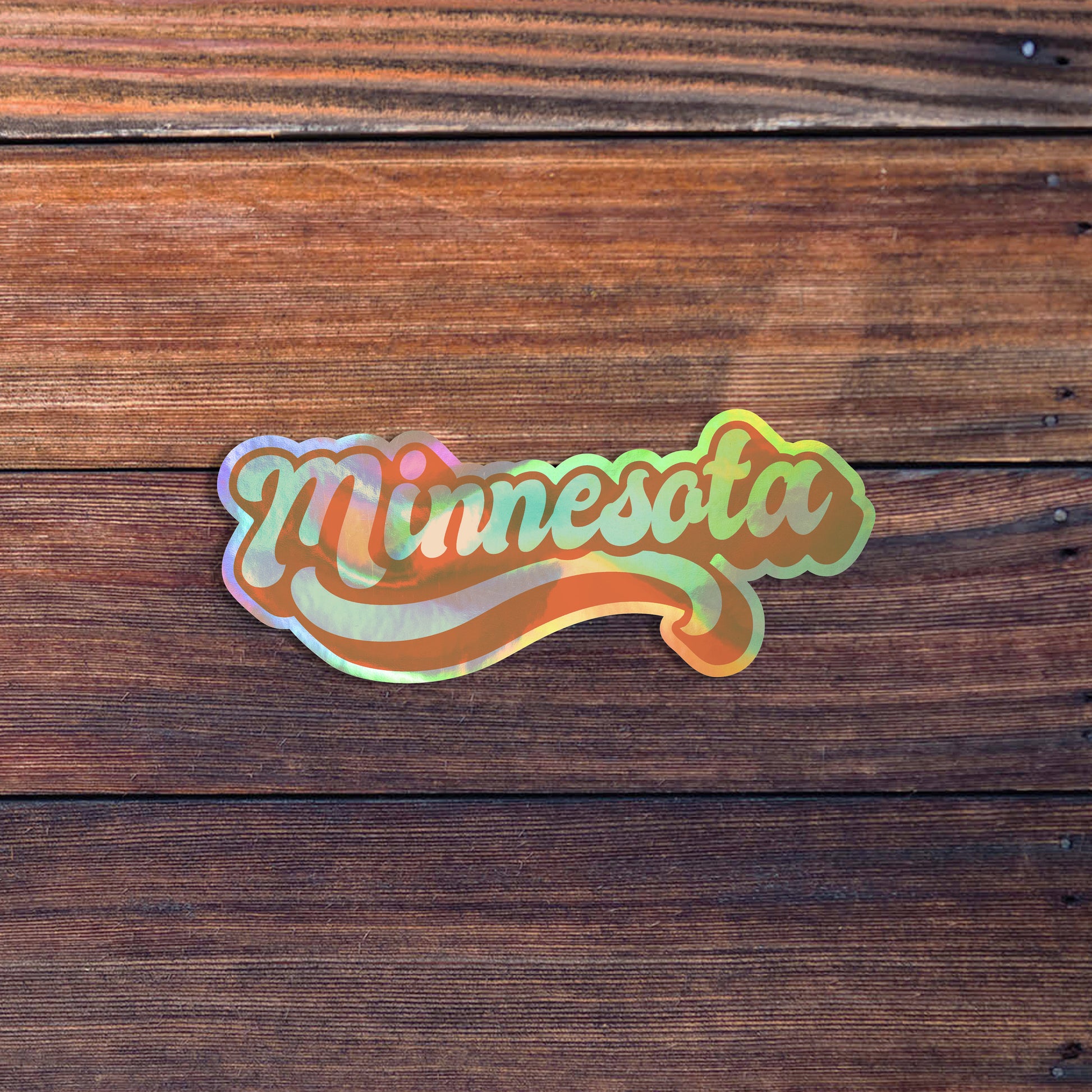 Minnesota Retro Text Weatherproof Sticker, State Sticker, Minnesota Gift, Car Sticker, Laptop Sticker, Water Bottle Sticker, Waterproof