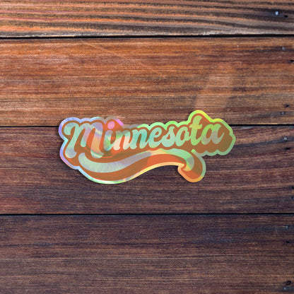 Minnesota Retro Text Weatherproof Sticker, State Sticker, Minnesota Gift, Car Sticker, Laptop Sticker, Water Bottle Sticker, Waterproof