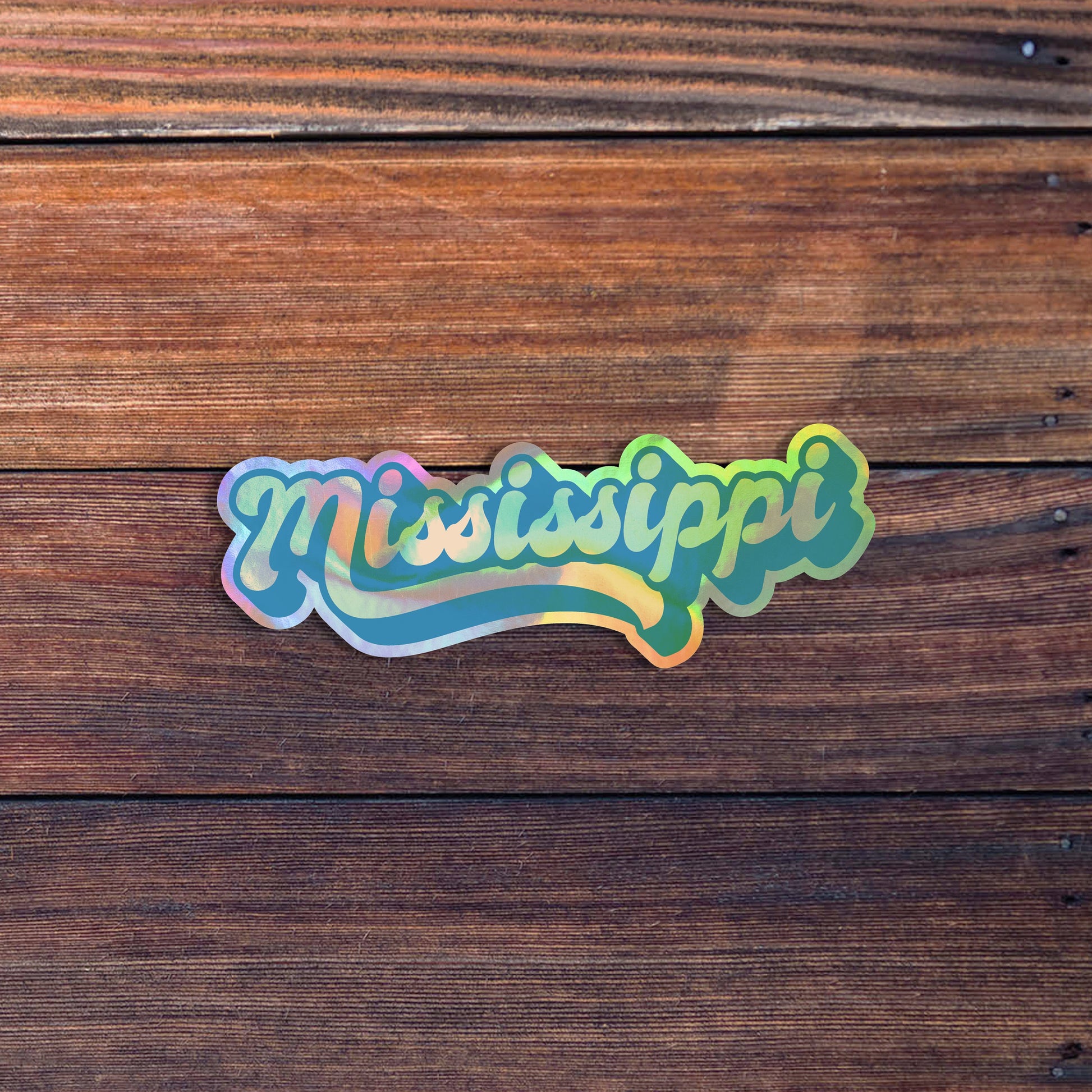 Mississippi Retro Text Vinyl Sticker, Mississippi Decal, US State Stickers, Waterproof, Laptop Sticker, Car Sticker, Water Bottle Sticker