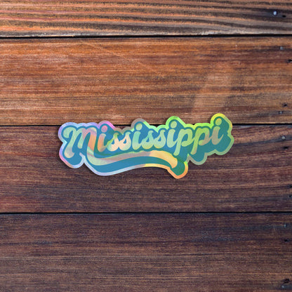 Mississippi Retro Text Vinyl Sticker, Mississippi Decal, US State Stickers, Waterproof, Laptop Sticker, Car Sticker, Water Bottle Sticker