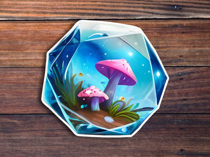 D20 Mushroom Terrarium Sticker