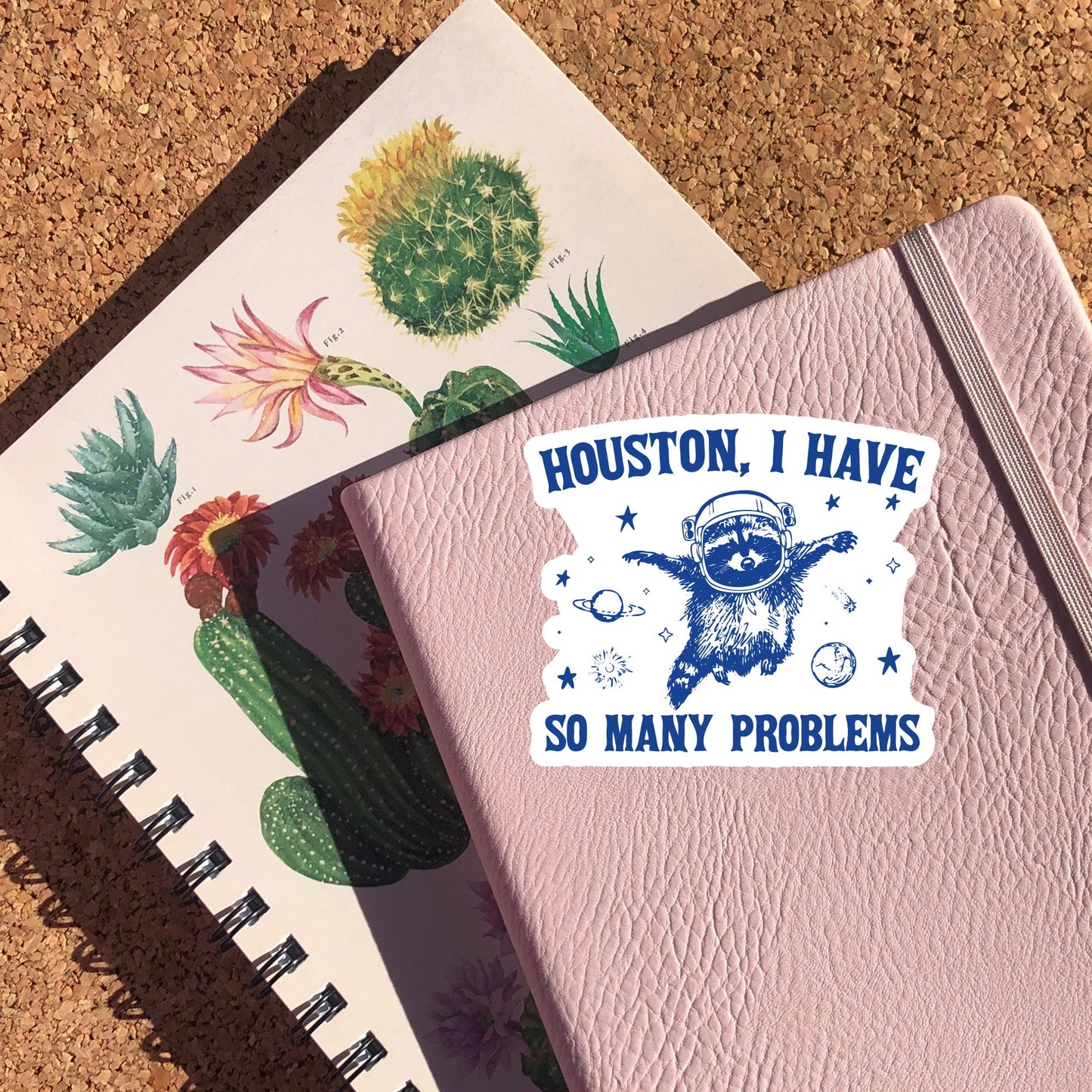 Houston, I Have So Many Problems Sticker, Funny Raccoon In Space, Animal Quote And Saying Sticker, Space Lover Sticker, Meme Sticker
