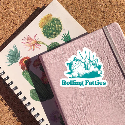 Rolling Fatties Cat Sticker, Funny Cat Sticker, Cat Meme Sticker, Cat Lovers Gift, Unhinged Sticker, Fat Cat Sticker, Cute Cat Sticker