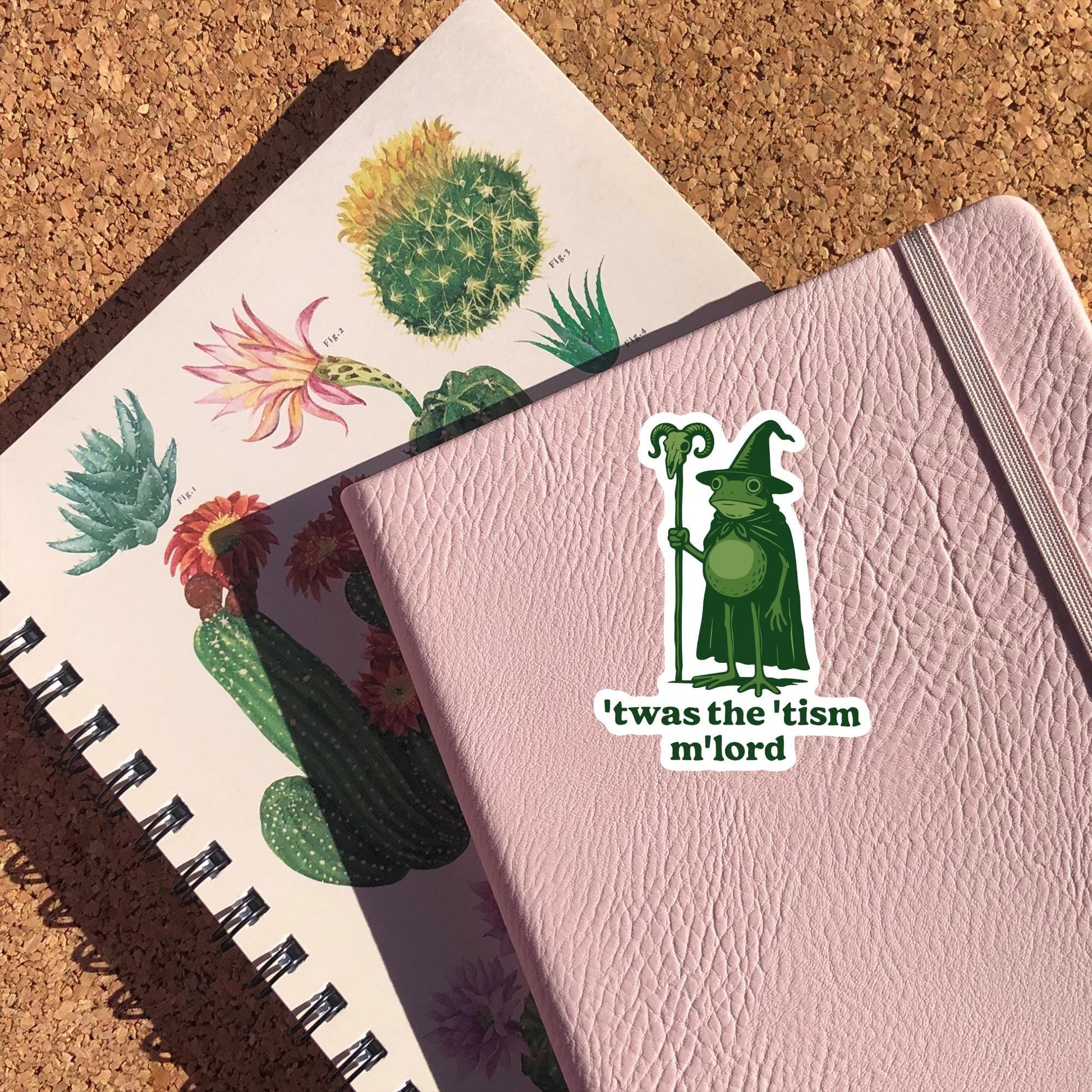 Twas The Tism Frog Wizard Sticker. Funny Autism Sticker, Autism Gift, Magic Wizard Frog, Weirdcore Meme Sticker