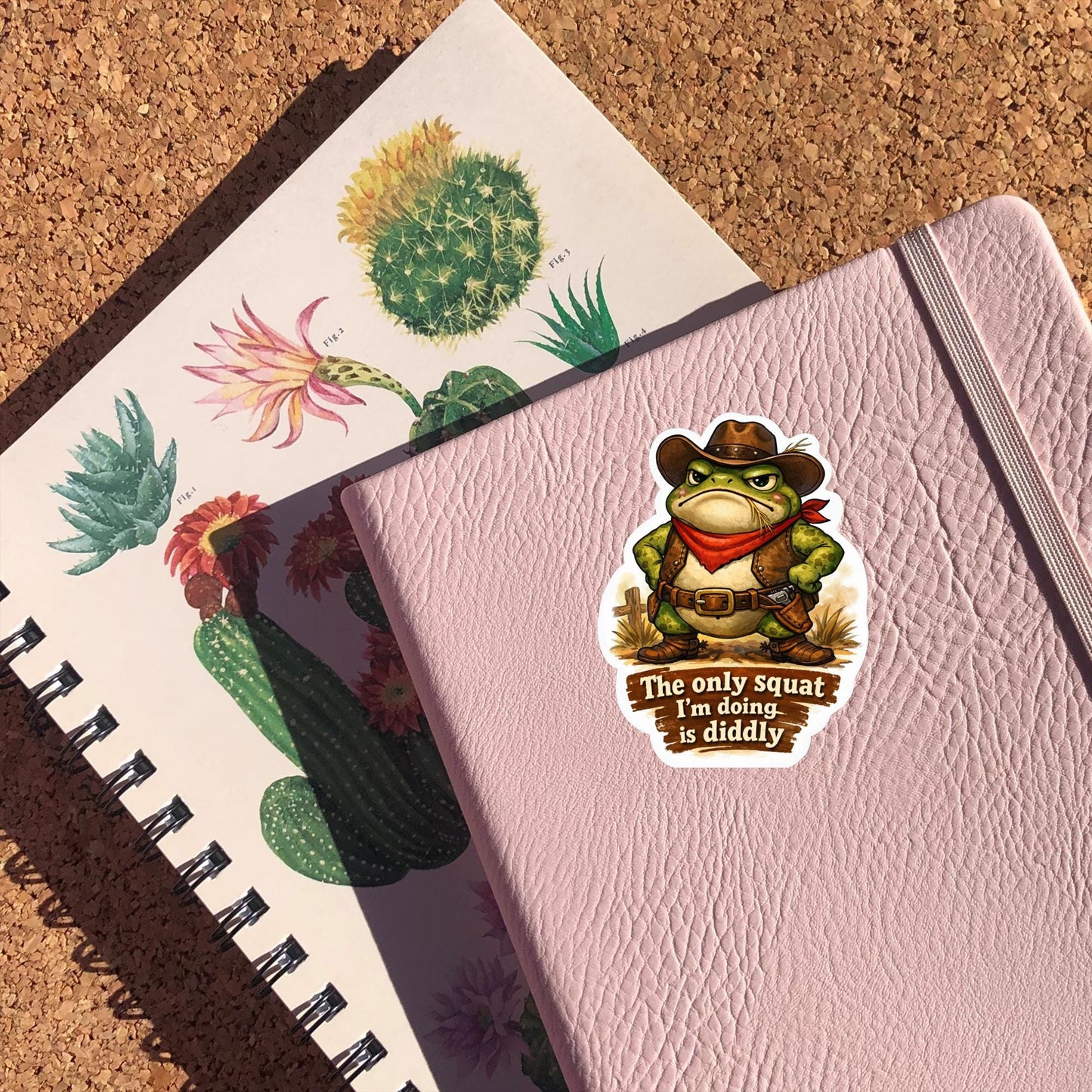 Cowboy Frog Sticker, Funny Western Meme Decal, Laptop Water Bottle Tumbler Graphic