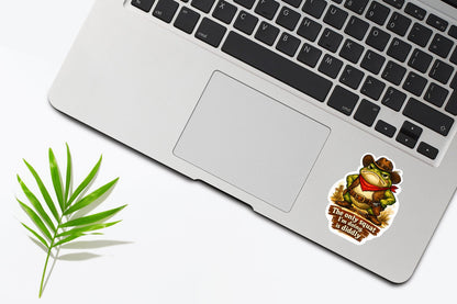Cowboy Frog Sticker, Funny Western Meme Decal, Laptop Water Bottle Tumbler Graphic