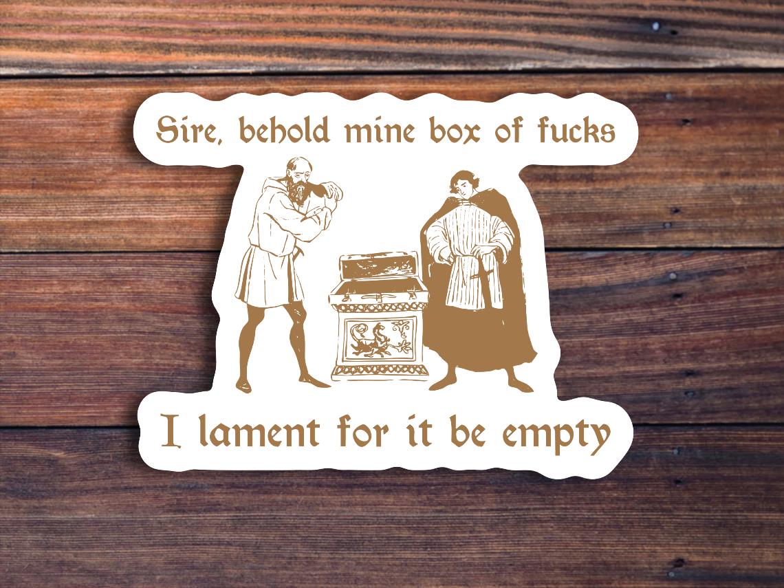 Box Of Fucks Sticker