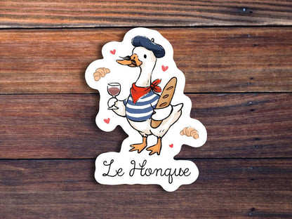 French Goose Sticker, Le Honque Decal, Waterproof Vinyl Meme Gift